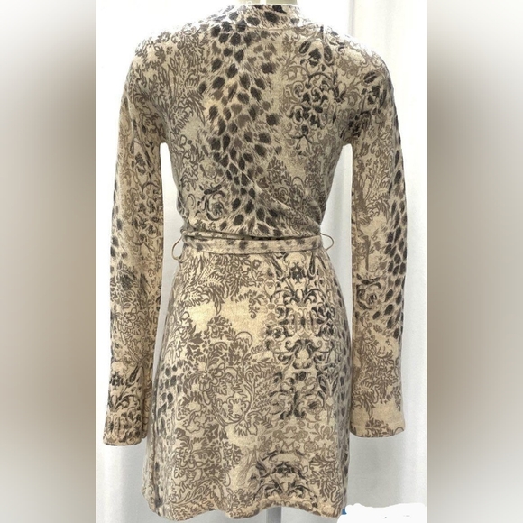 Vertigo Paris Lambswool/Angora Animal Print Long Sweater with Belt - Picture 2 of 14